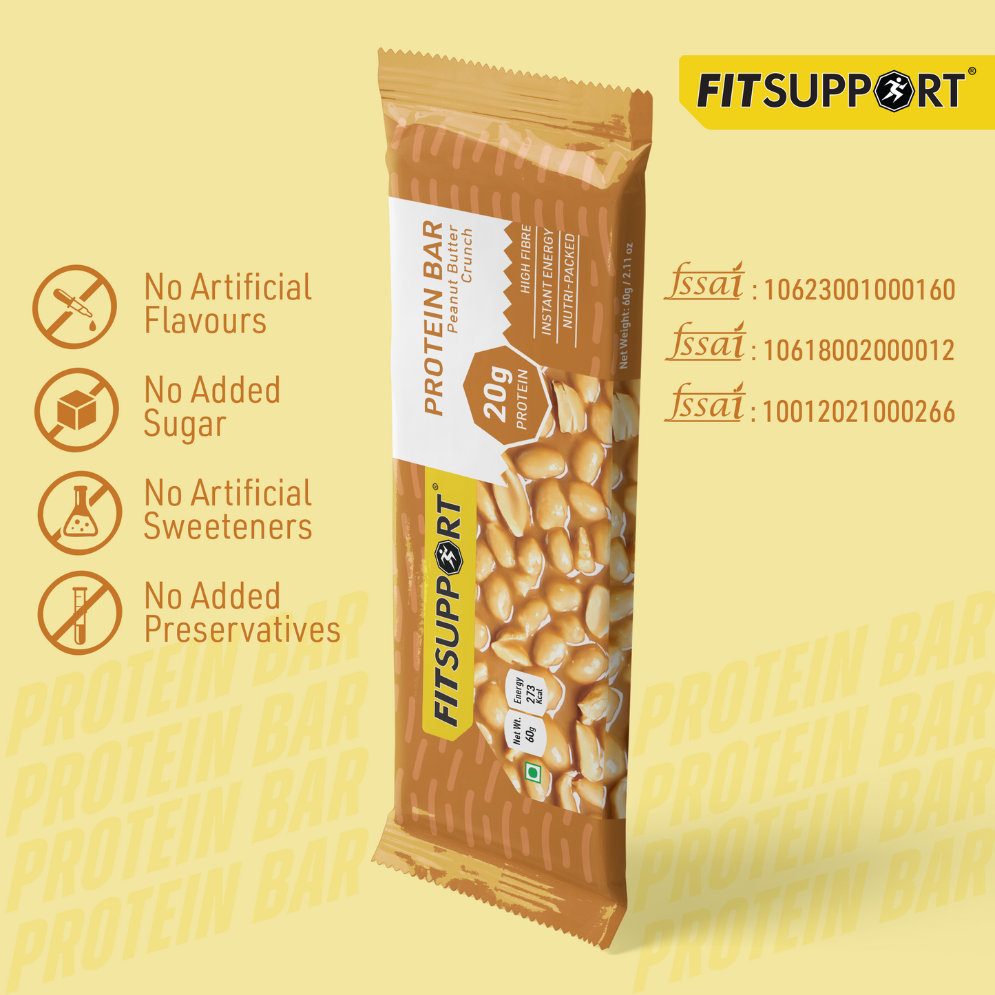 Protein Bar Peanut Butter Crunch (60 gms) (Pack of 6)