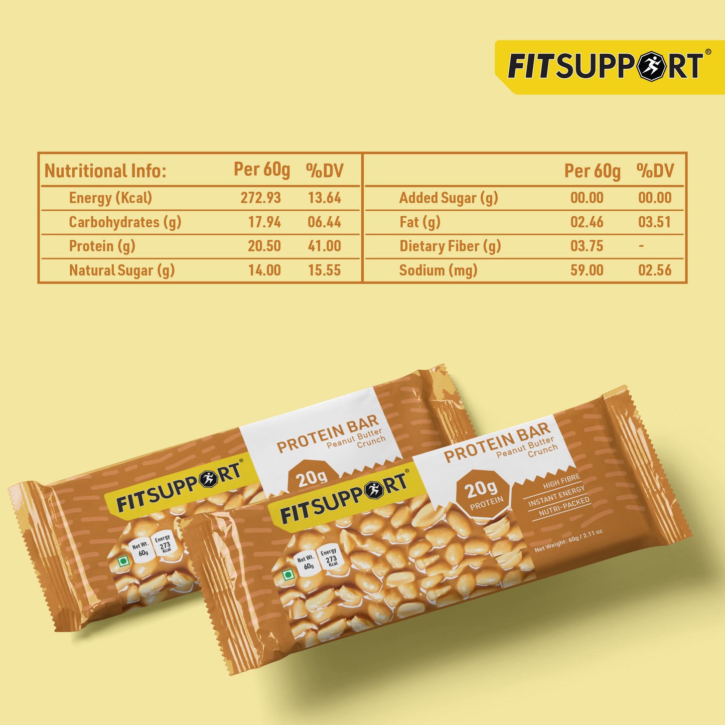 Protein Bar Peanut Butter Crunch (60 gms)