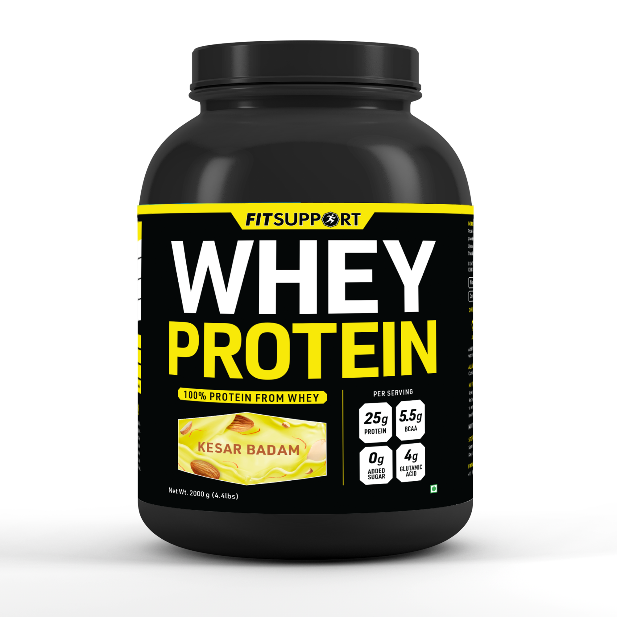 Premium WHEY Protein Kesar Badam Flavor | High-Protein, Smooth & Creamy | Instant Coffee Mix with Real Cocoa, Smooth & Indulgent Flavor (2Kg, Kesar Badam)