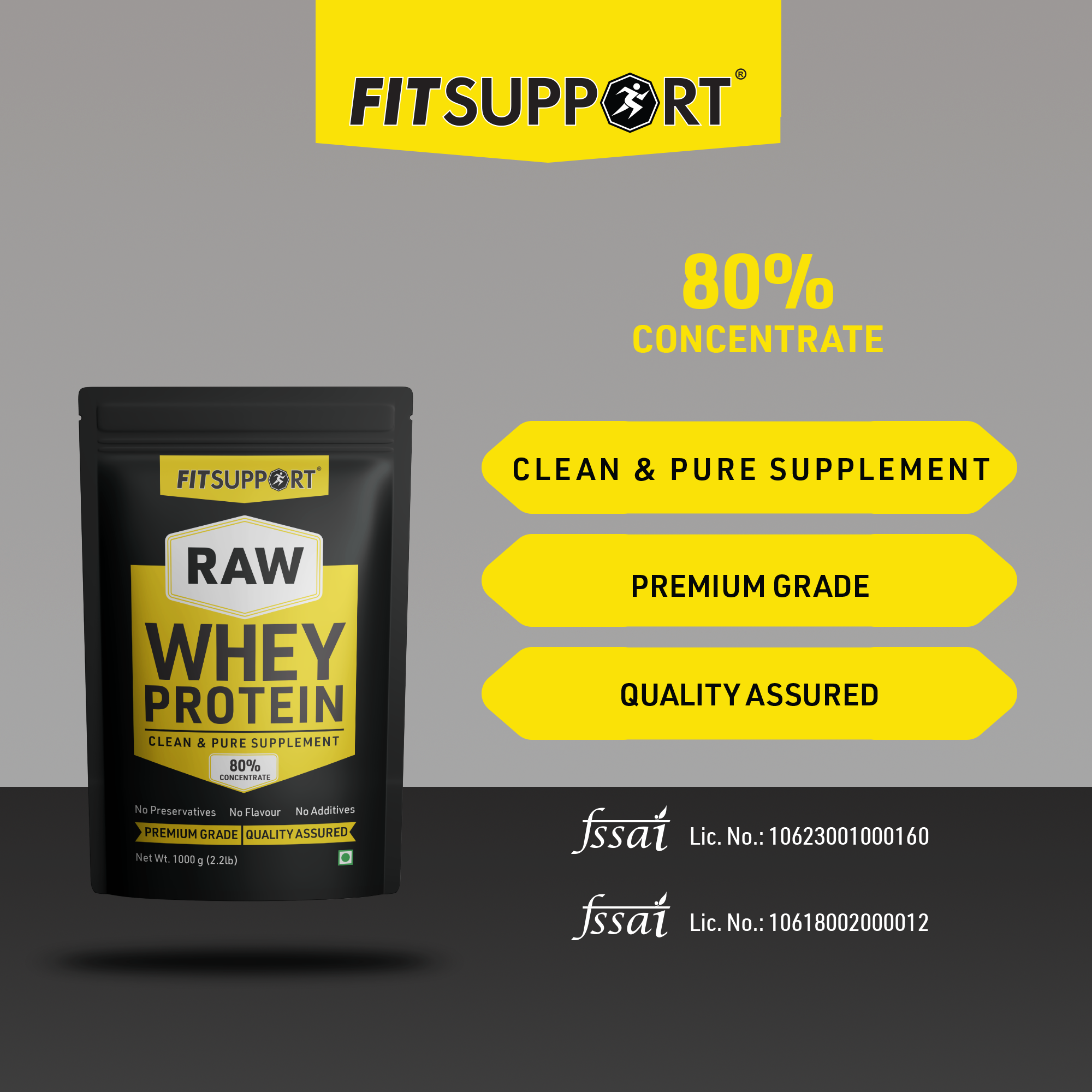 WHEY PROTEIN, RAW (Unflavoured), 1kg