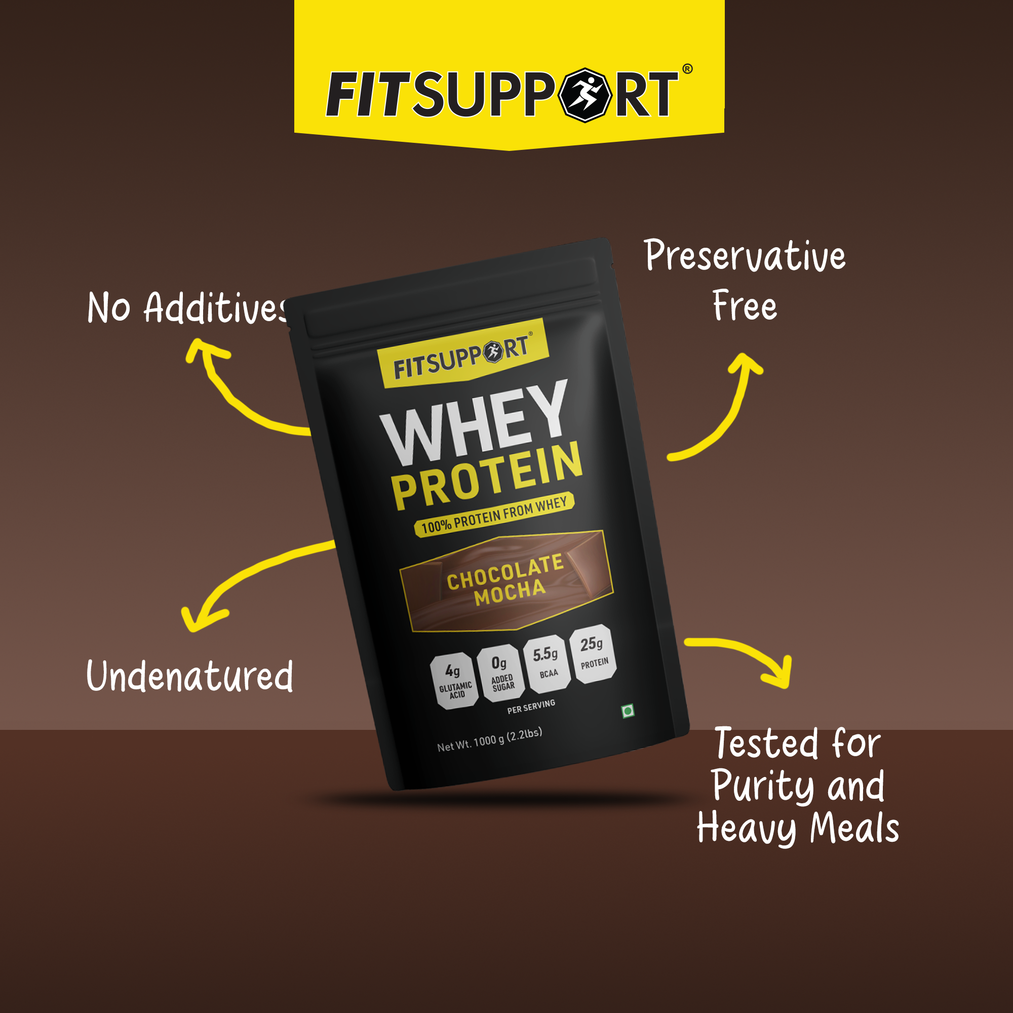 Premium Chocolate Mocha Whey Protein | Muscle Growth & Recovery | Rich Mocha Flavor | No Added Sugar | Gym & Fitness Supplement | Easy to Digest | Post-Workout Recovery (1+1kg)