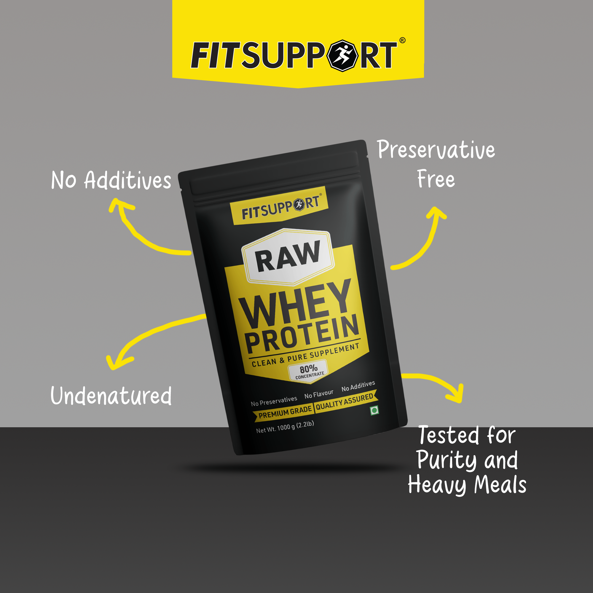 WHEY PROTEIN, RAW (Unflavoured), 1kg