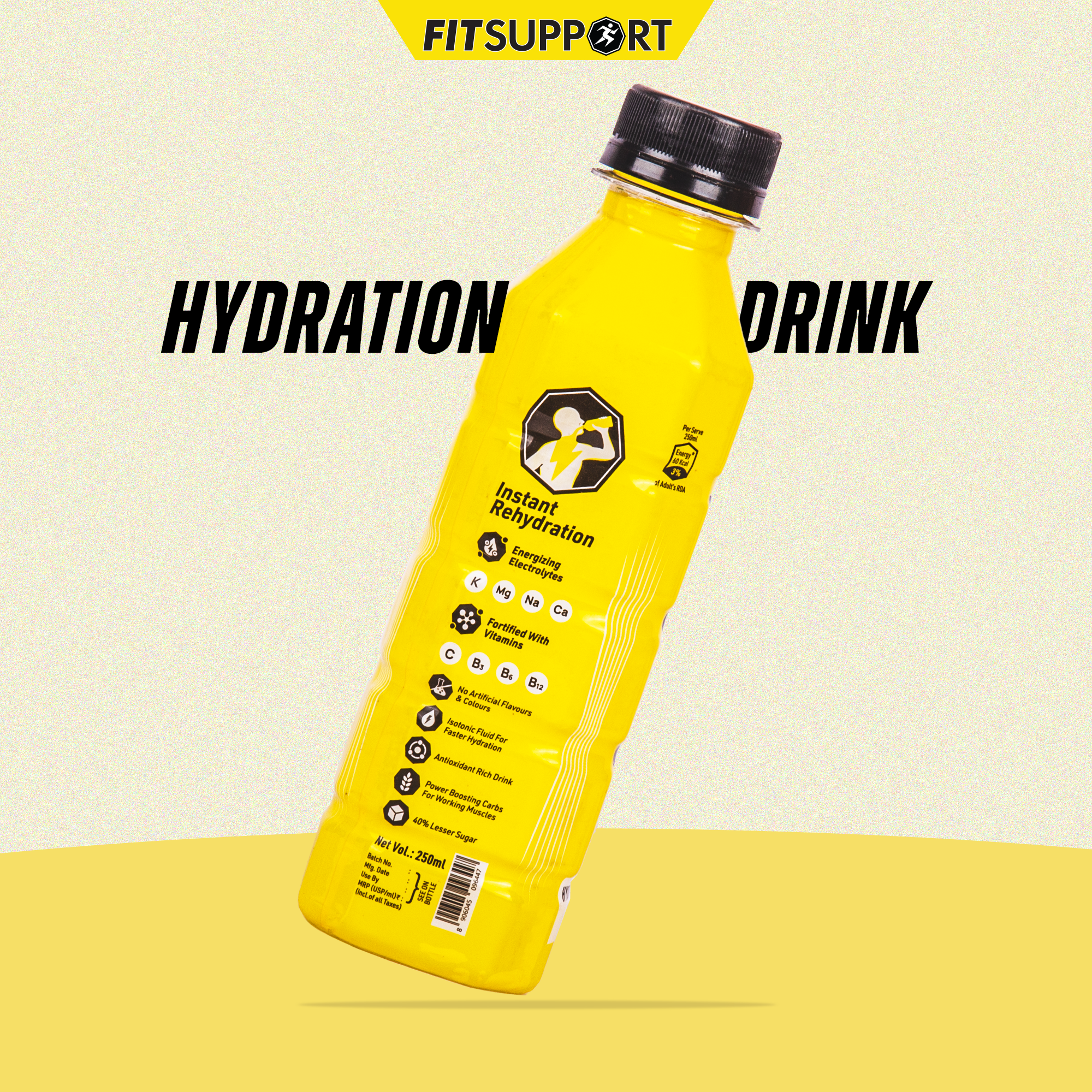 Hydro Boost Electrolyte Drink | Advanced Hydration Formula for Instant Energy & Recovery | Refreshing Flavor | No Added Sugar | Perfect for Workouts, Sports & Daily Hydration(250ml x 6 bottles)