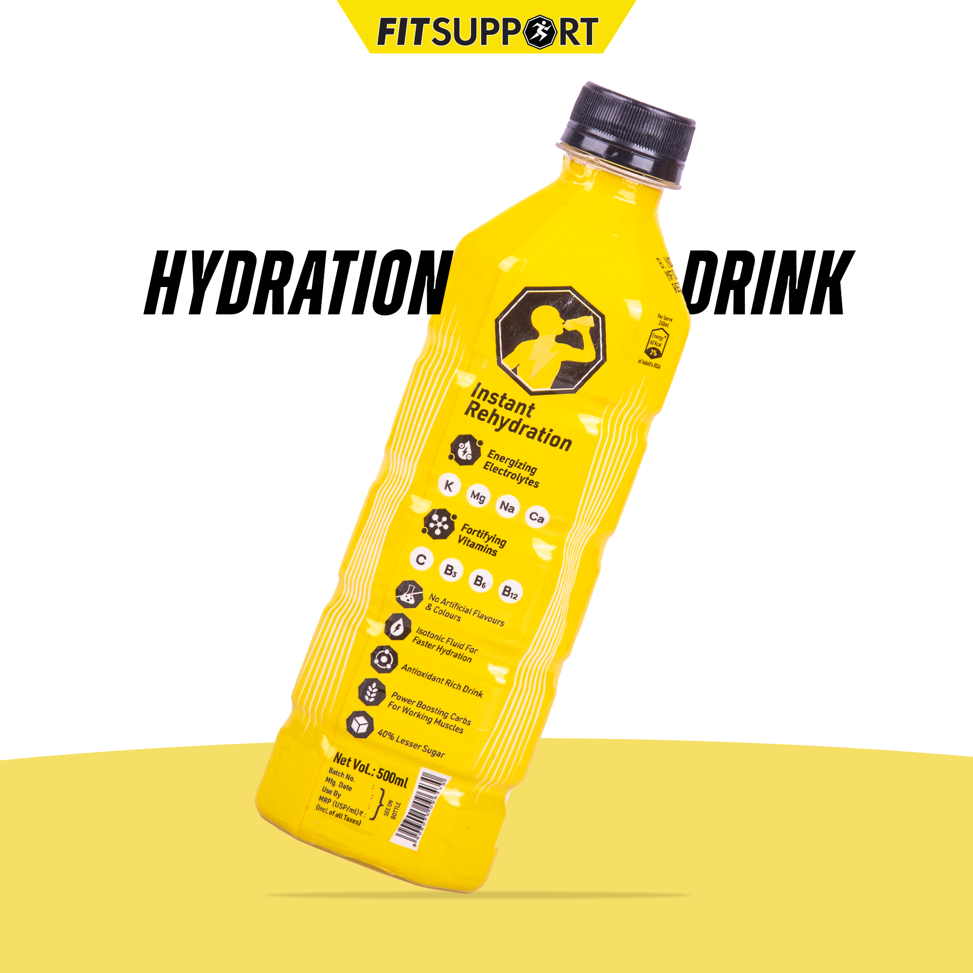 Hydro Boost Electrolyte Drink | Advanced Hydration Formula for Instant Energy & Recovery | Refreshing Lemon Mint Flavor | No Added Sugar | Perfect for Workouts, Sports & Daily Hydration (500ml)