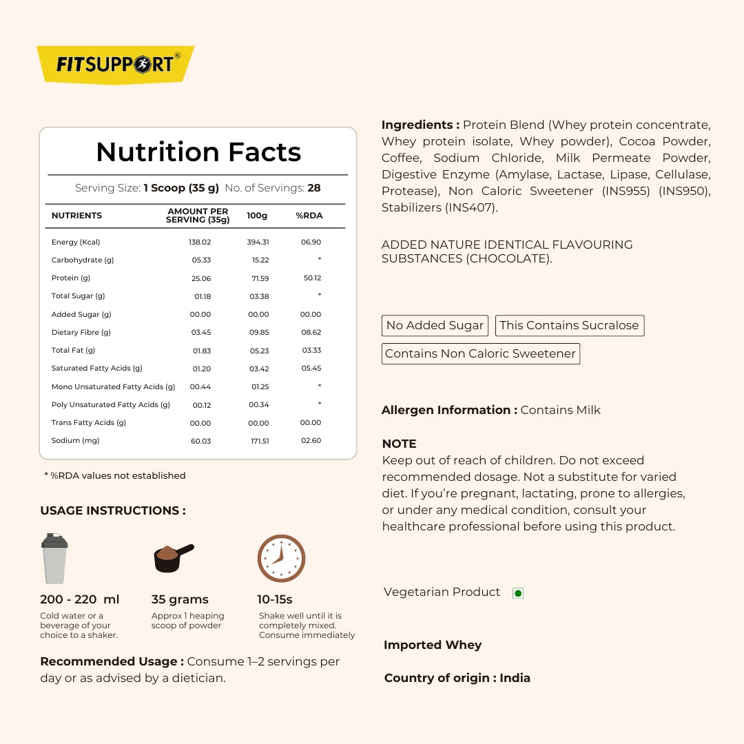 Chocolate Mocha Whey Protein (1 kg)