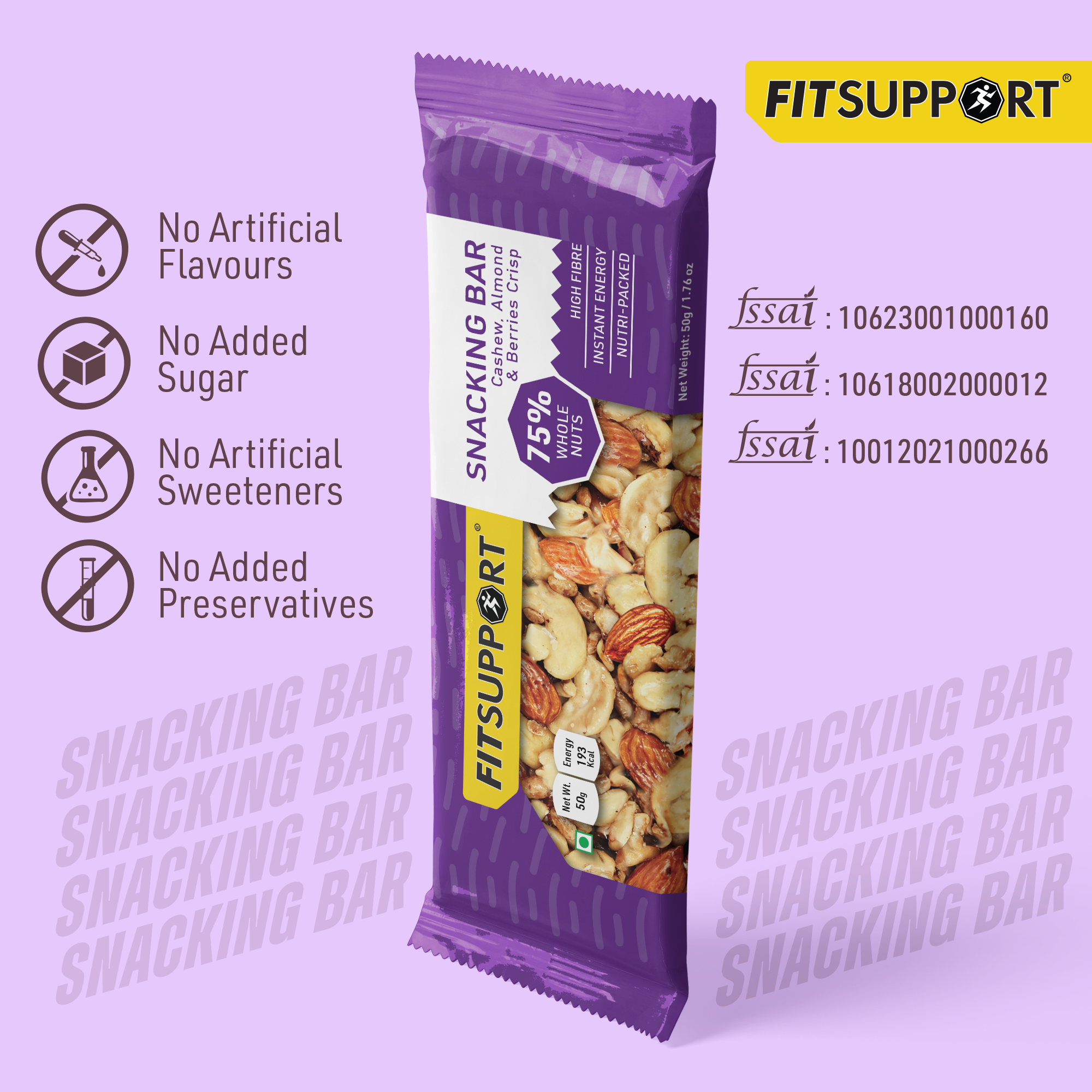 Berry Nut Crunch Snack Bar | Cashew, Almond & Berry Fusion for Ultimate Flavor & Energy | High-Protein, Fiber-Rich & Guilt-Free | No Added Sugar | Perfect for Active Lifestyles & Healthy Snacking  (Pack of 12 + 6 Nos.)