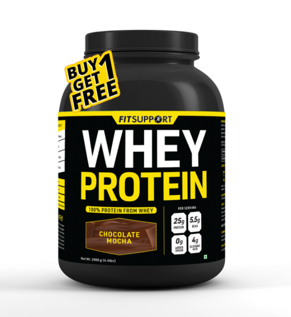 Premium Whey Protein Powder | High-Protein, Low-Sugar, Smooth & Creamy | Instant Coffee Mix with Real Cocoa, Smooth & Indulgent Flavor (2+2Kg)