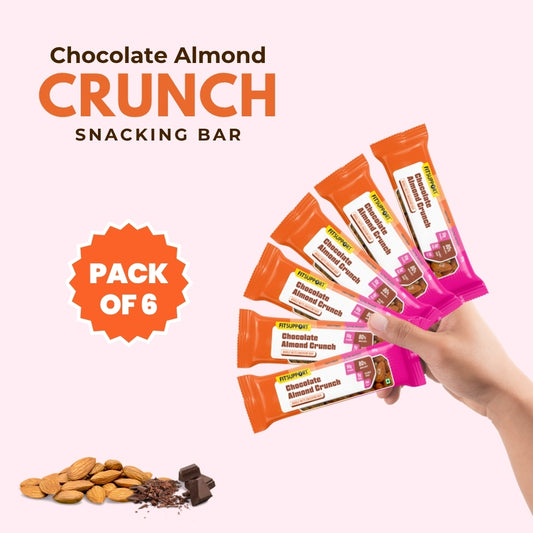 Pack of 6 | 50 gms | Snacking Bar Chocolate & Almond Crunch