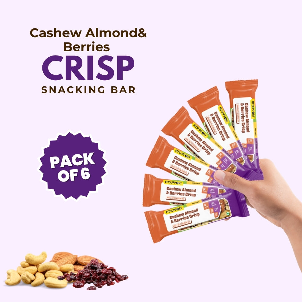Pack of 6 | 50 gms | Snacking Bar Cashews, Almond & Berries Crisp